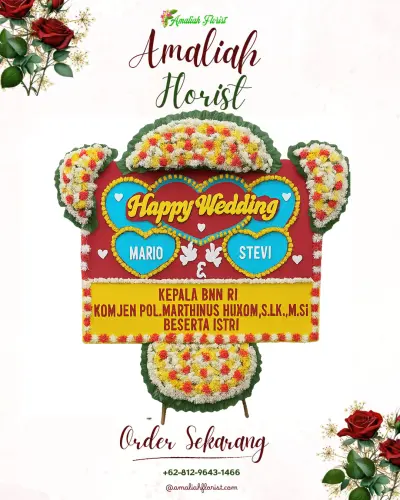 Karangan Papan Bunga Pernikahan di Kubu